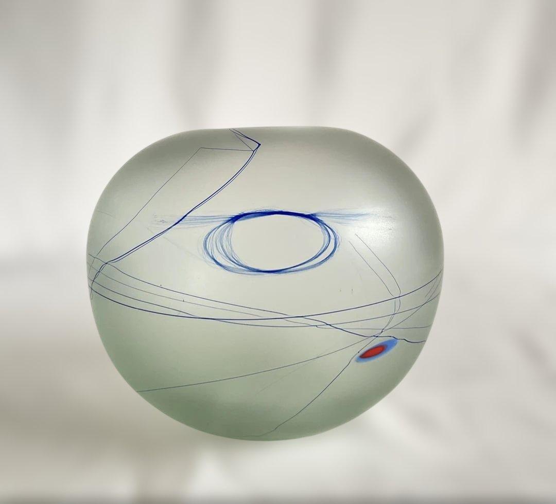 米原 眞司「ラインドローイング」②1990年代球体ガラス花瓶
