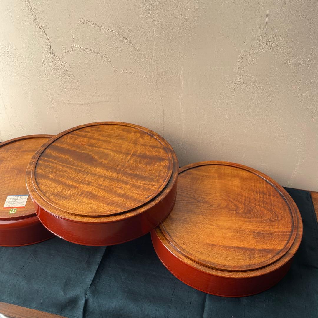 木製　漆器　丸型　重箱　5段重　朱塗り　四国塗　後藤塗　寿司桶　蓋物　日本製