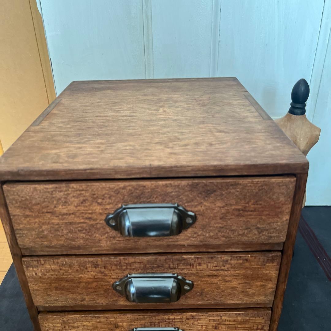 昔の古い小引き出し4段　古道具