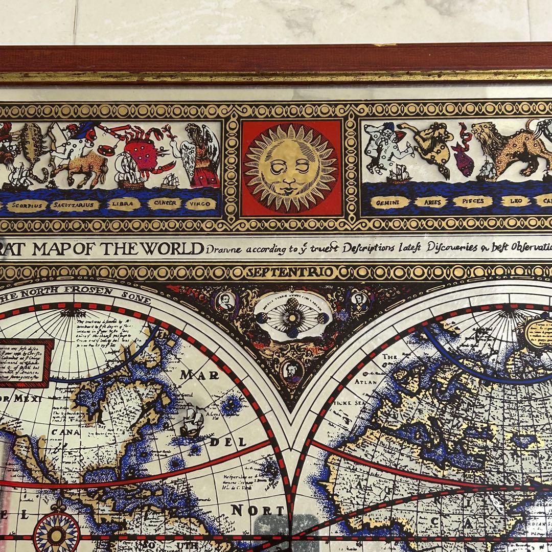 英国製 ビンテージ MERIDES パブミラー 鏡 レトロ　アンティーク