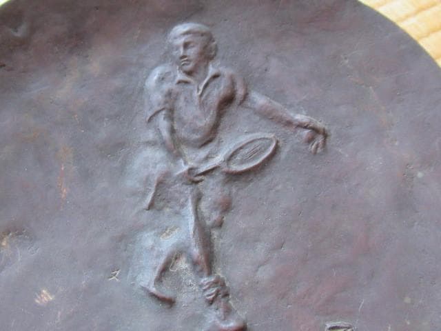 ◆希少 美品 1950年代◆朝倉文夫作 『日本庭球協会』 円形プレートブロンズ