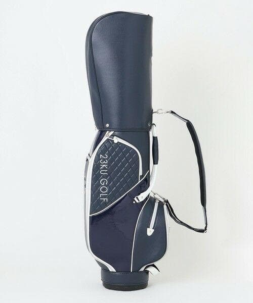 新品 23区ゴルフレディース 大人可愛い キルト×エナメル キャディバッグ