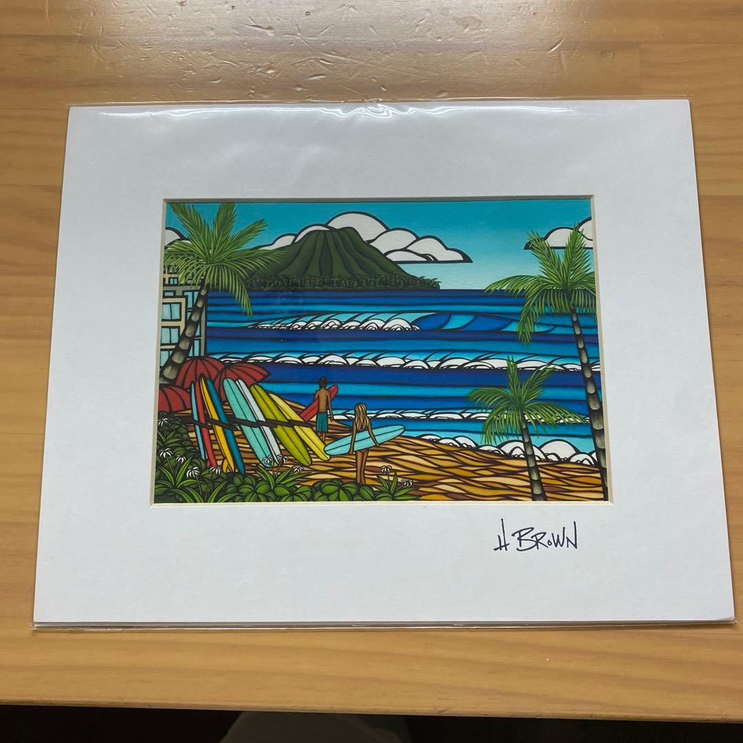 ヘザーブラウン　HeatherBrown 絵画　サーフ　ハワイアン