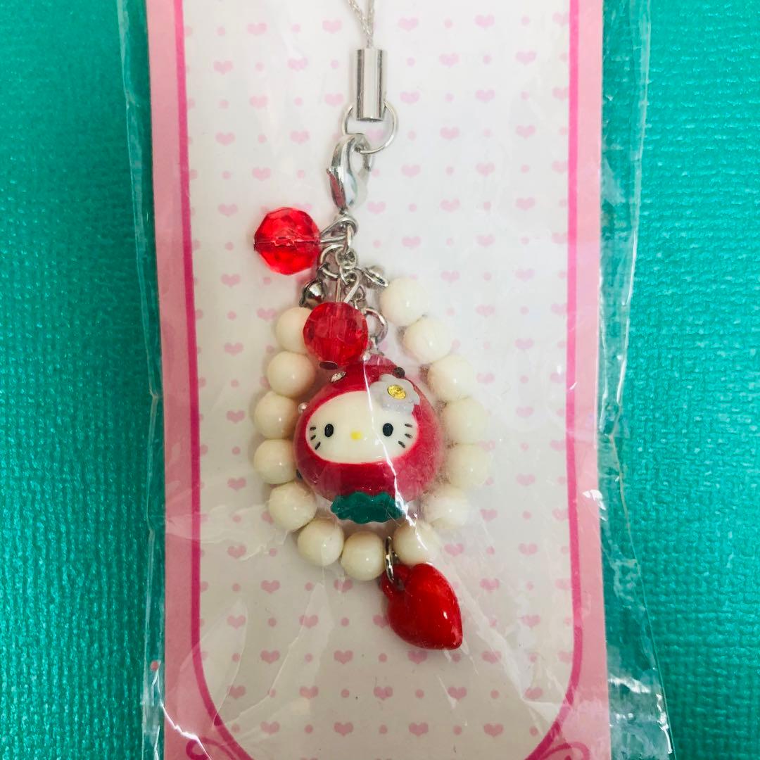 2011年製 激レア★ハローキティ いちご ビーズ ストラップ チャーム