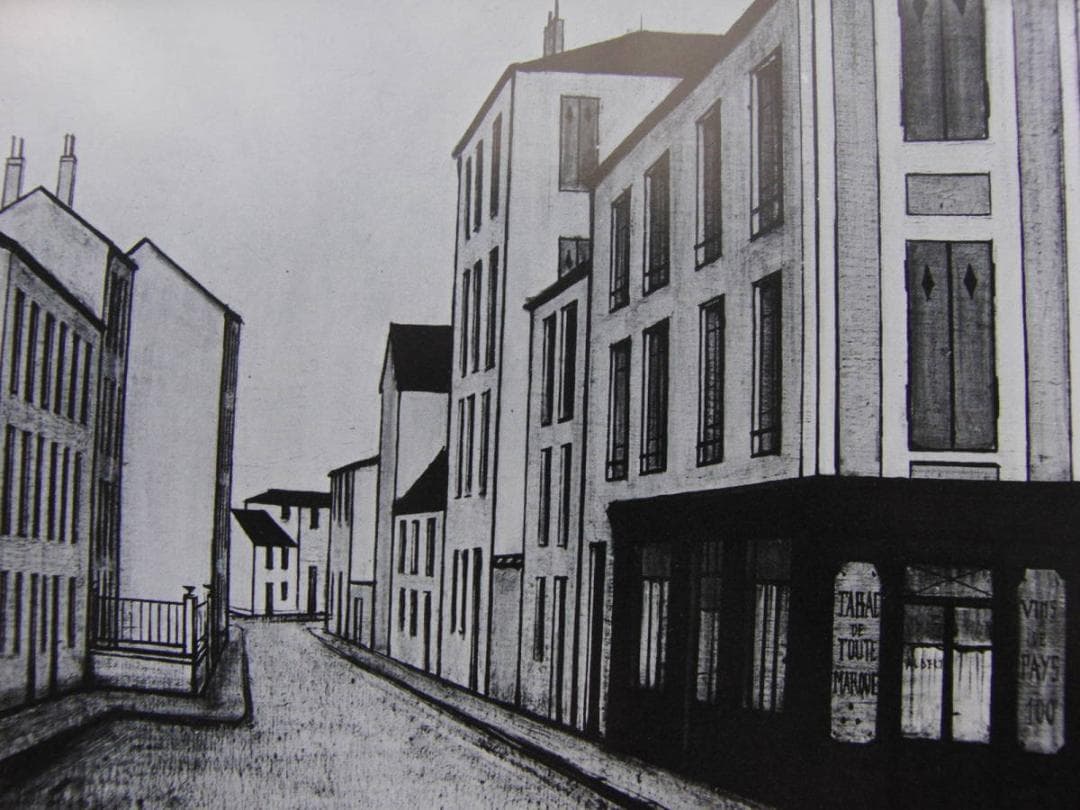 ベルナール・ビュッフェ、「Rue de village」、希少画集の額装画