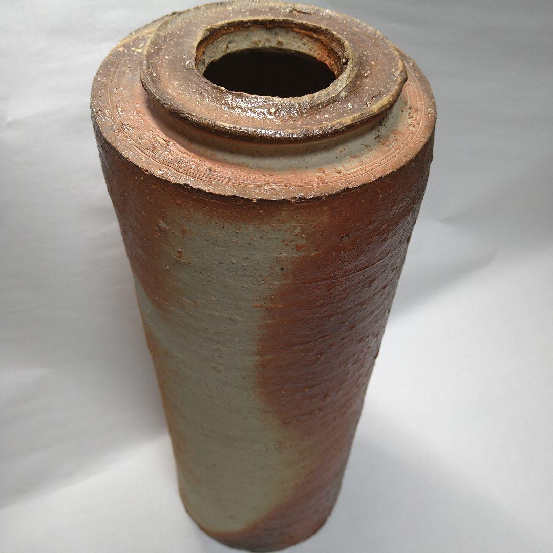 備前焼　末廣学作　筒花入