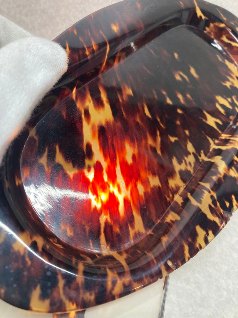 D0104）希少 中国古美術 文房具 水盤 鼈甲水盤 本鼈甲 天然べっ甲