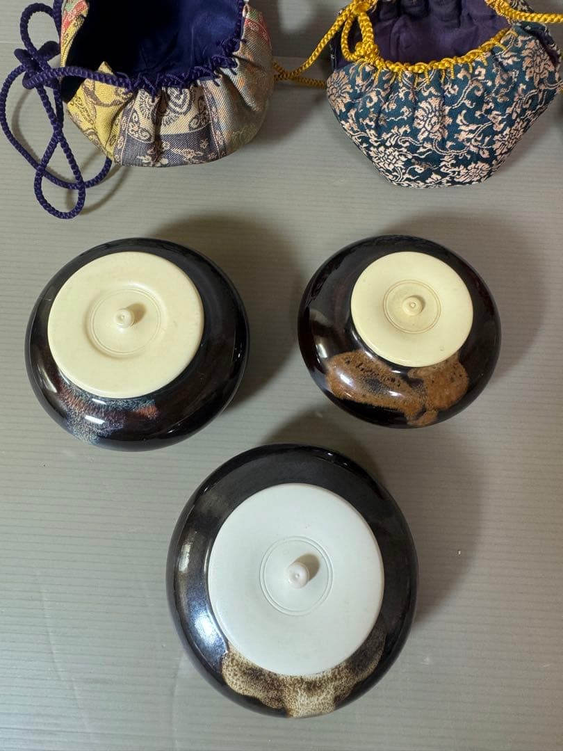 2760 茶道具　茶入　3客　仕服付