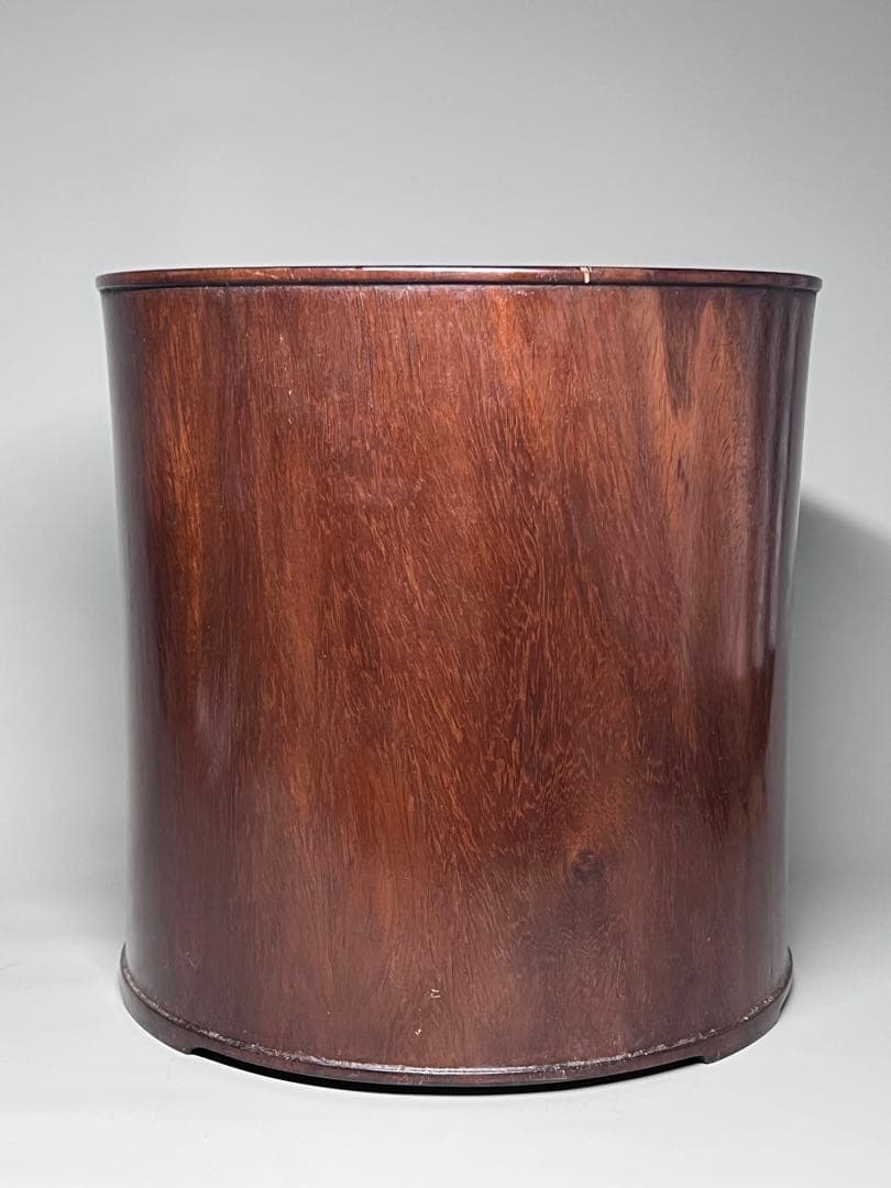 古美術　唐木　黄花梨　筆筒　筆立　素工　文房具　木製　置物　時代物　旧蔵