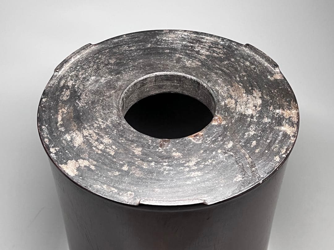 古美術　唐木　黄花梨　筆筒　筆立　素工　文房具　木製　置物　時代物　旧蔵