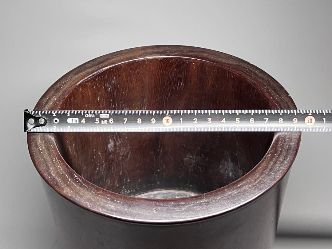 古美術　唐木　黄花梨　筆筒　筆立　素工　文房具　木製　置物　時代物　旧蔵