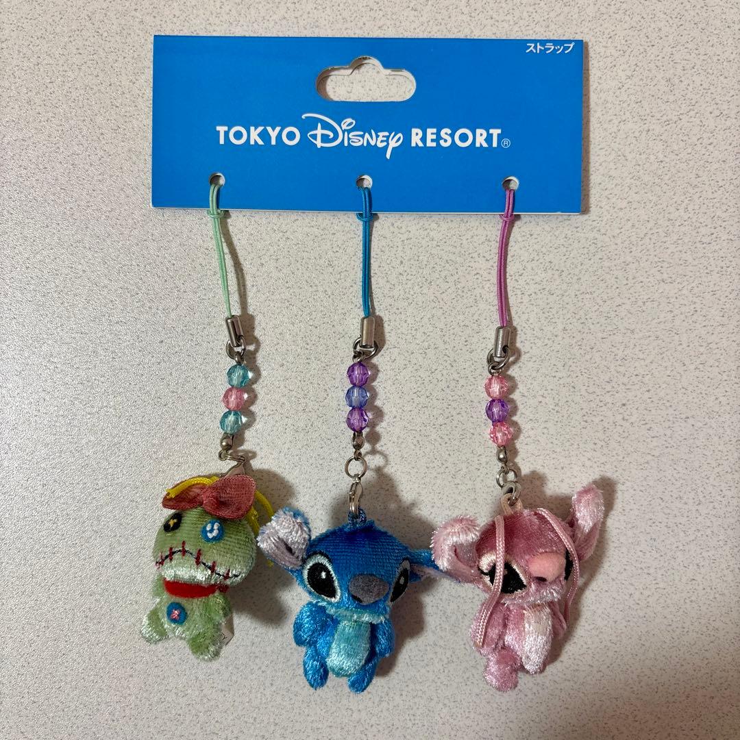 スティッチ エンジェル スクランプ ビーズストラップ ディズニーリゾート　限定