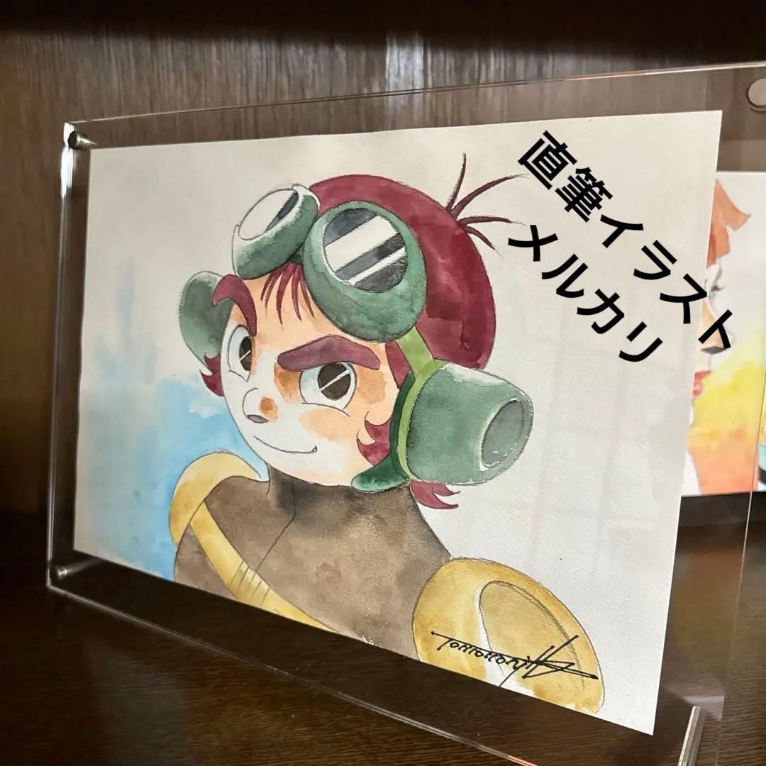 湖川友謙先生　直筆カラーイラスト　直筆サイン　戦闘メカザブングル　ジロン