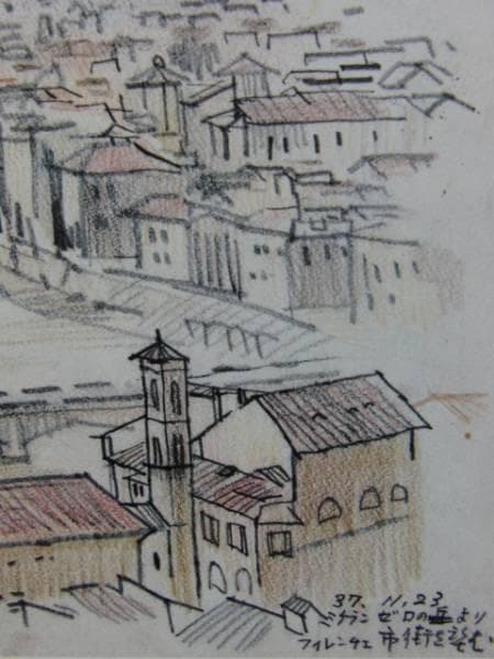 平山郁夫、View of Florence、超希少画集より、新品額装付