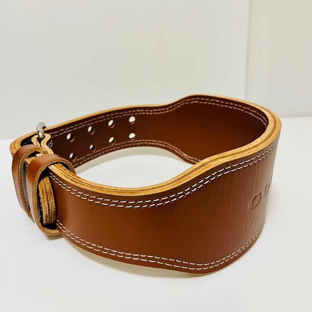 新品同様 GOLD'S GYM プロレザー ベルト ブラウン S ゴールドジム