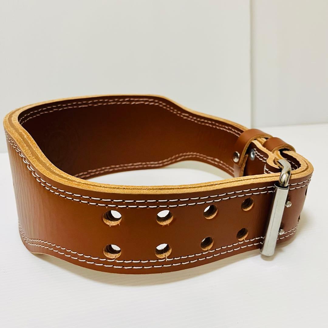 新品同様 GOLD'S GYM プロレザー ベルト ブラウン S ゴールドジム