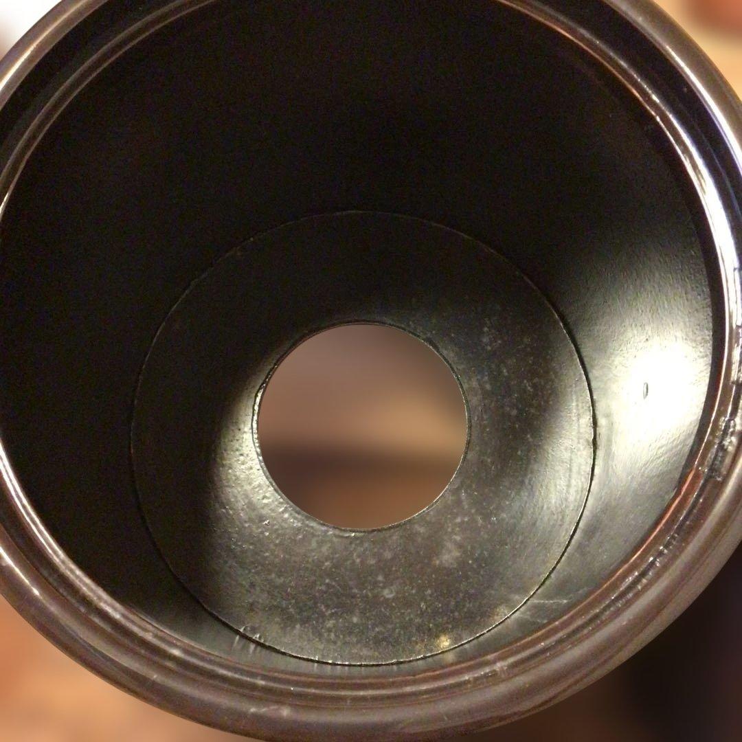 アンティーク　輪島塗り　手あぶり　火鉢　一対　木箱付き　落とし付き　呂色　菊模様