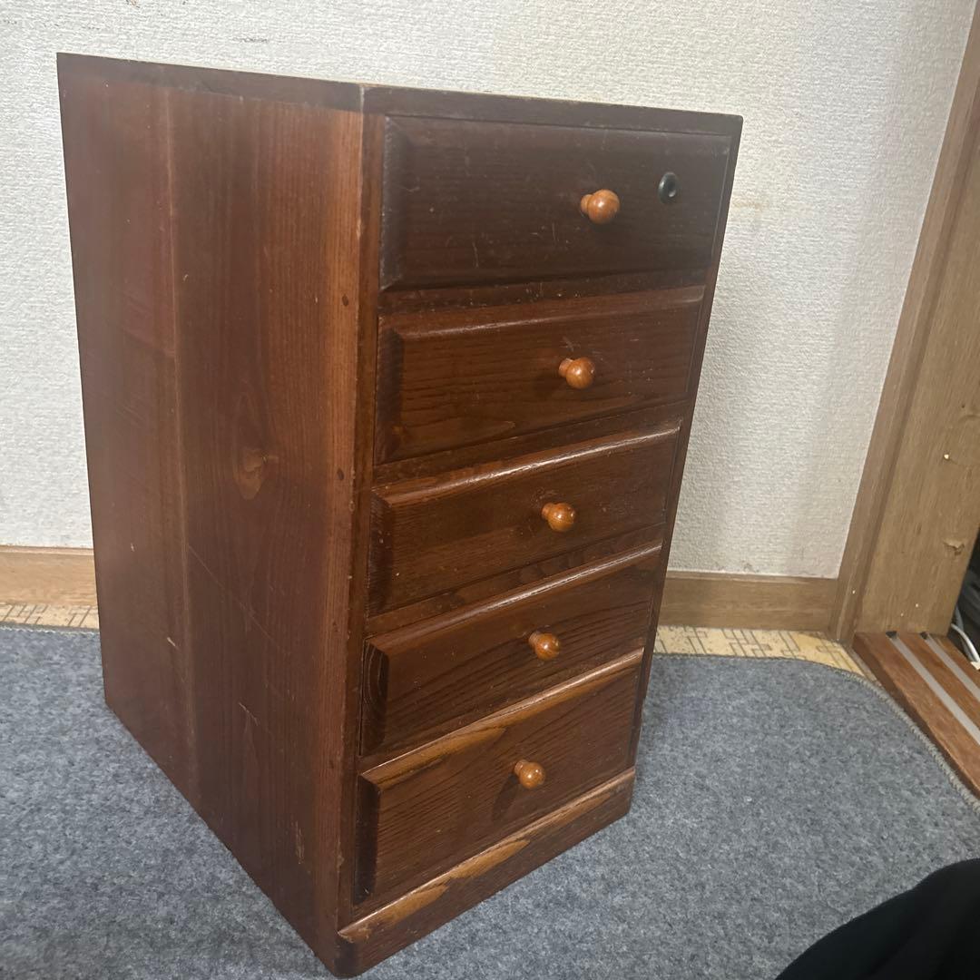 和物小箪笥 チェスト 小引き出し5段【書類・小物・アクセサリー収納 レトロ家具】