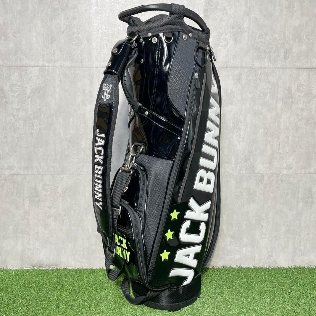 【美品】JACK BUNNY ジャックバニー キャディバッグ ゴルフバッグ 黒