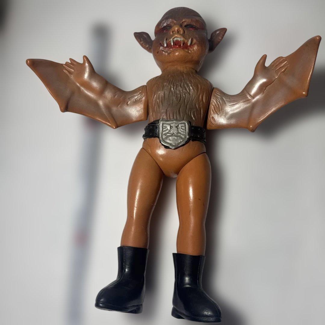 当時物　仮面ライダー旧バンダイコウモリ男ソフビ