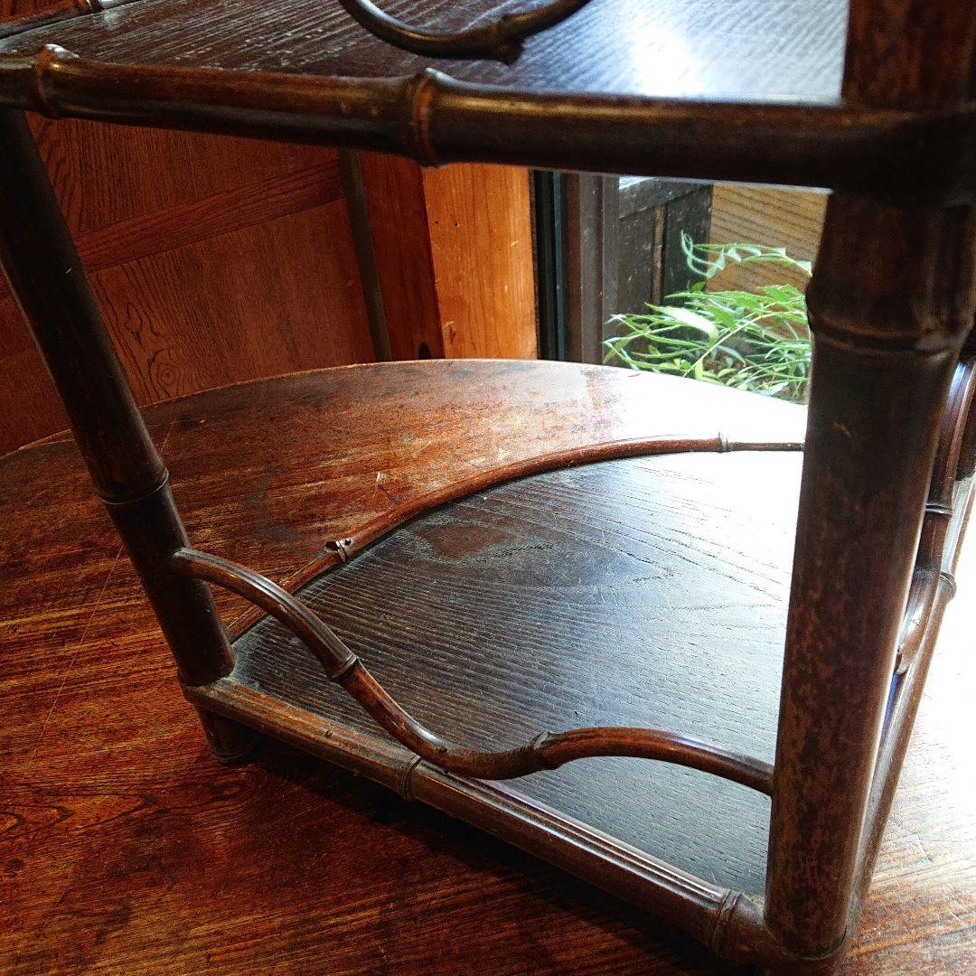 骨董 三段飾り棚 竹・木製