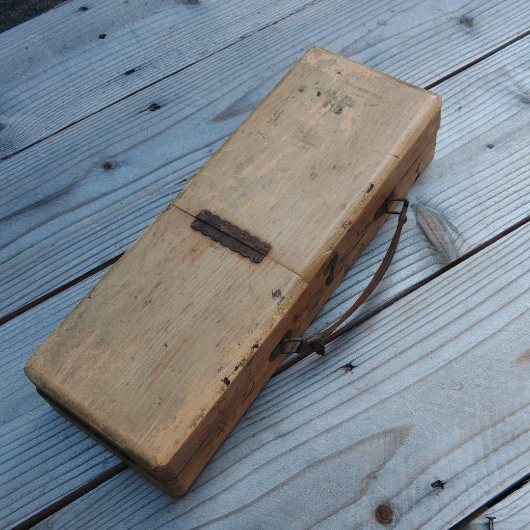 レトロ書道具　木製携帯硯箱