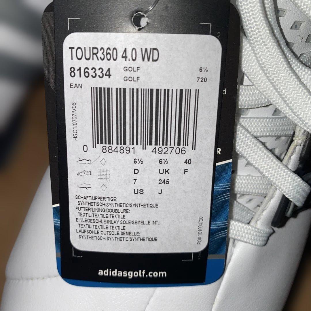 adidas TOUR360 4.0 WD ゴルフシューズ 6.5 UKWIDE