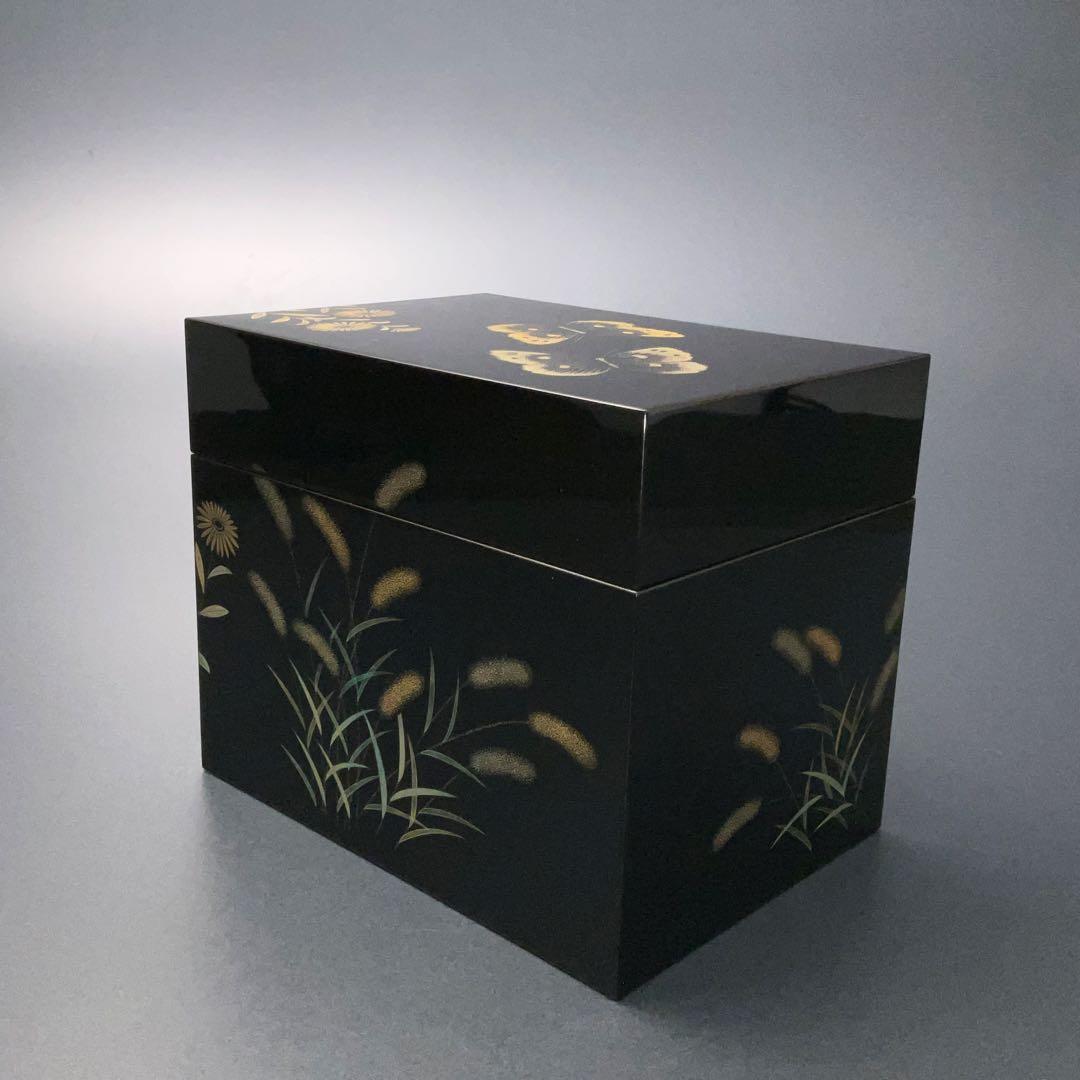 輪島塗　野々花沈金　宝石箱　共箱　三谷吾一　R1324