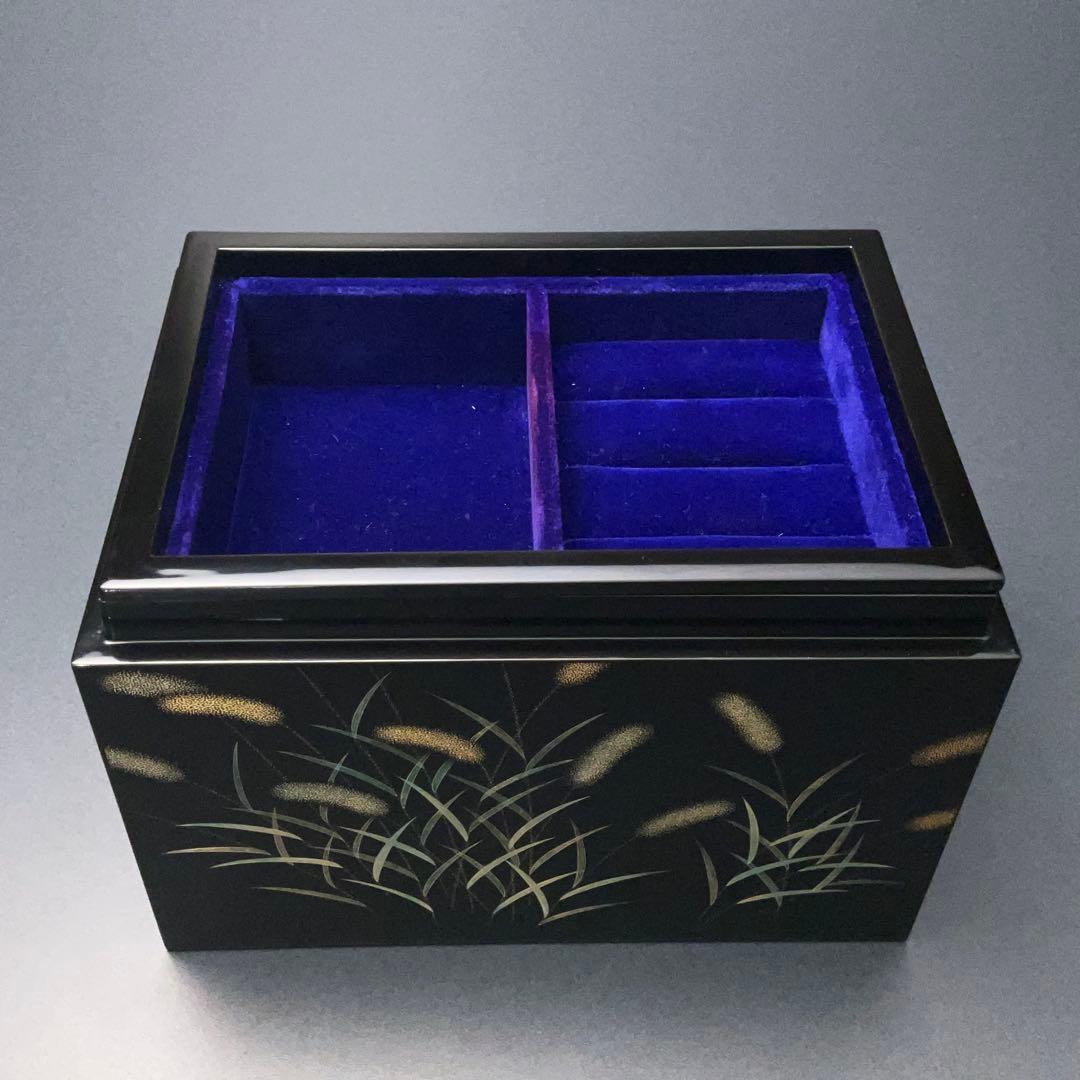 輪島塗　野々花沈金　宝石箱　共箱　三谷吾一　R1324