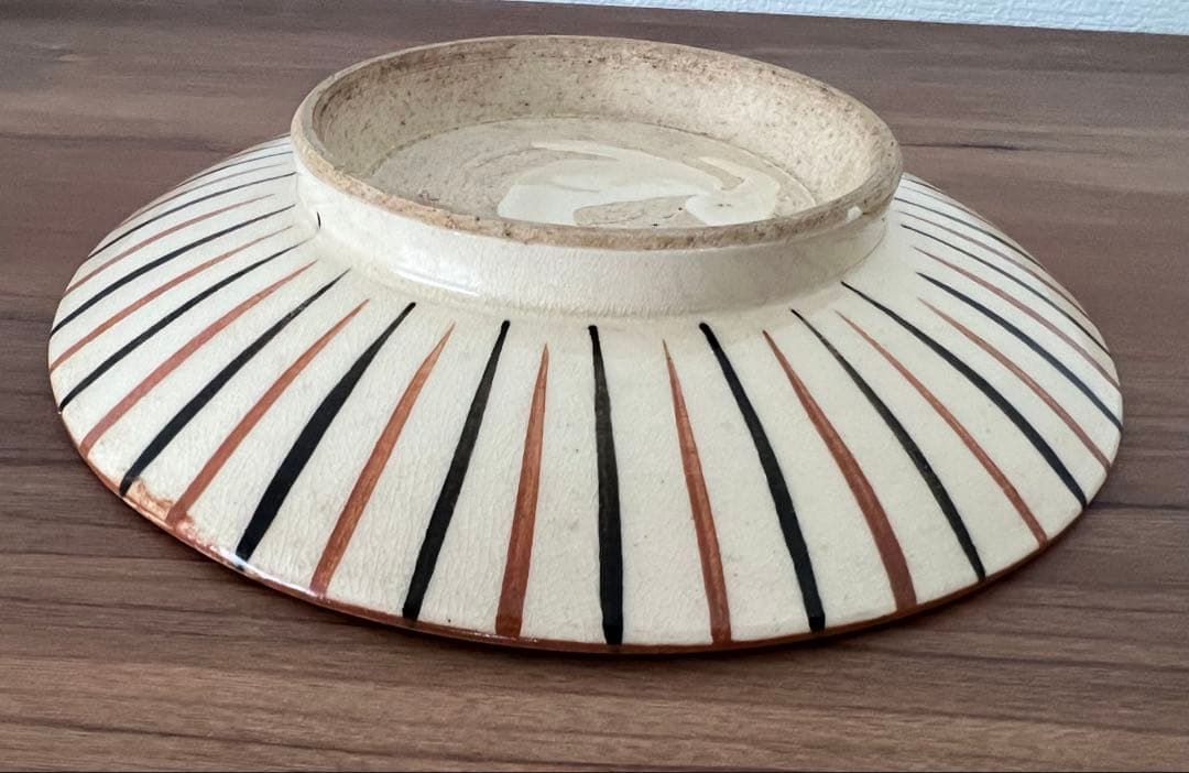 骨董 古瀬戸 麦藁手 6寸皿 箱付き 江戸末期~明治 アンティーク