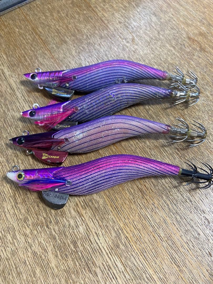 値下げ中　フィッシュリーグエギパープル系 4本セット