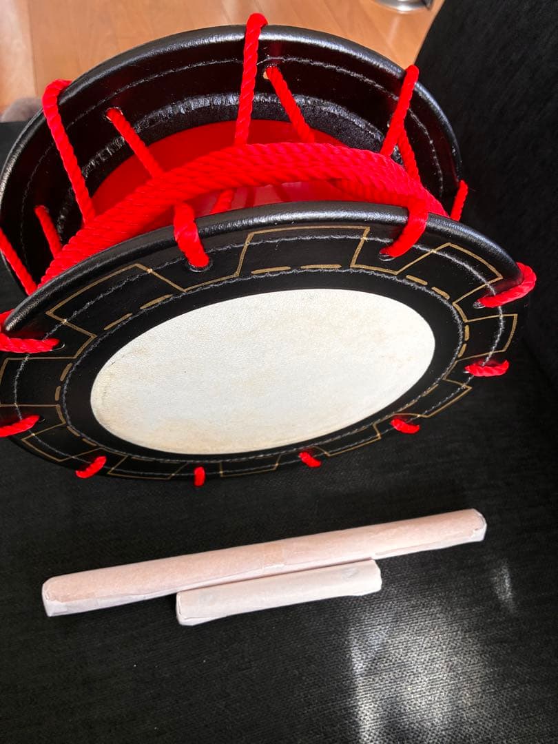 沖縄エイサー用締め太鼓（大）バチ1本・くさび付　新品未使用