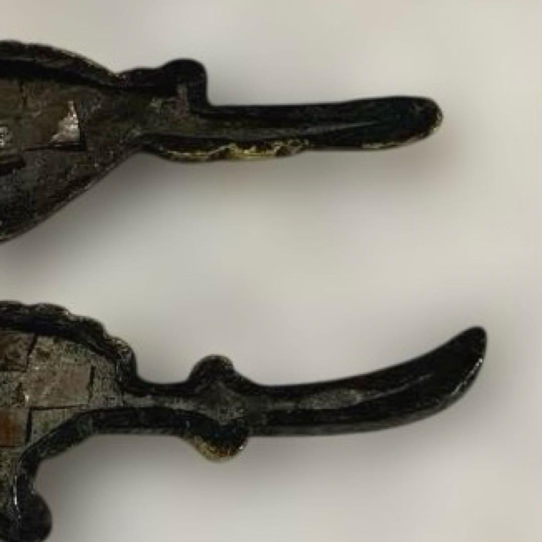 B-33 目貫　金象嵌　木箱付き　武具　刀装具　刀　美術品　工芸品　装飾品