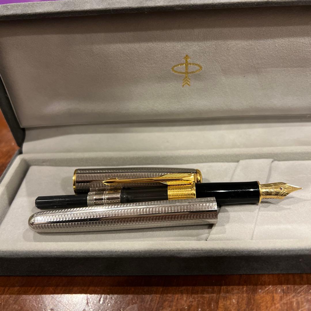 パーカー万年筆 ソネット 750 シルバー 18K ペン先F（細字）