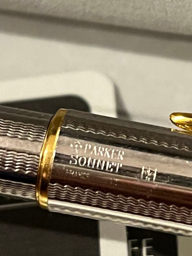 パーカー万年筆 ソネット 750 シルバー 18K ペン先F（細字）