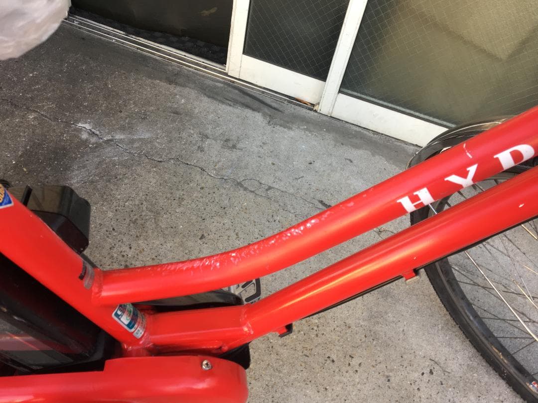 地域限定送料無料　ハイディツー　12,3AH　子供乗せ　赤　神戸市　電動自転車