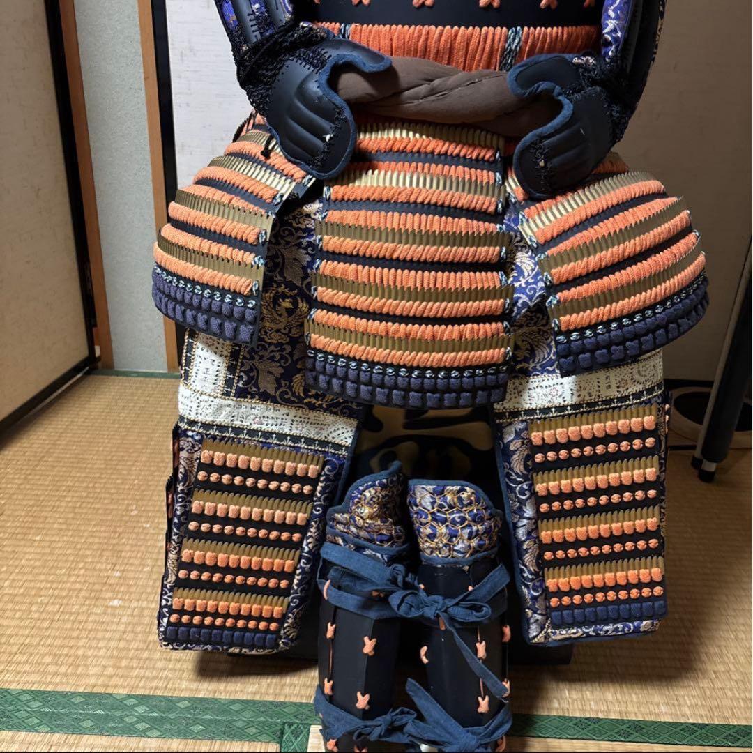 エリサ‼️美品！現代等身大甲冑　橙糸威黒桶胴具足