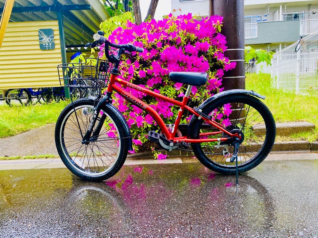 子供用自転車 オレンジ色 22インチ(125cm) バスケット付き