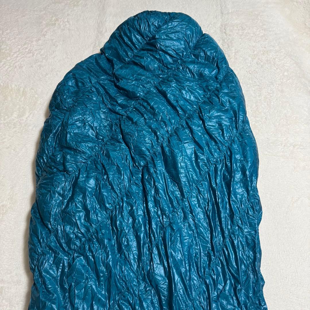 極美品モンベル800FP ダウンハガー800 #3 R/ZIPシュラフ　グリーン