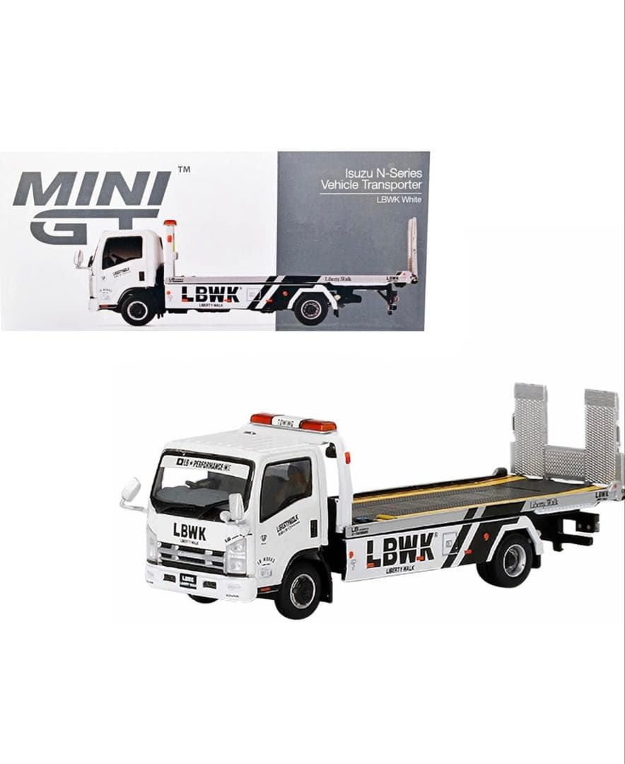 mini GT Isuzuトランスポーター LBWK 積載車 ホワイト