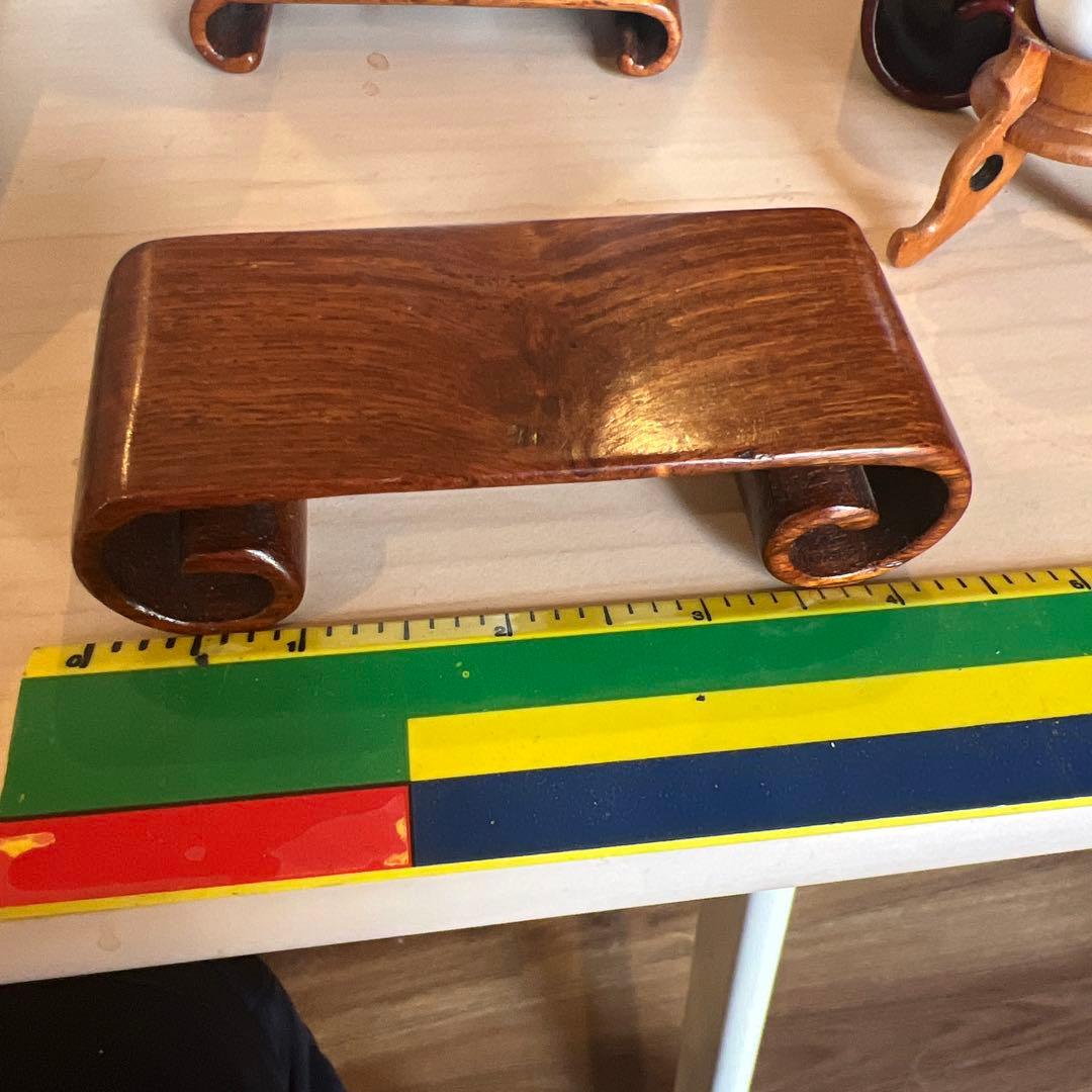 備前焼きだるま像？巻足ミニ花台 　3台