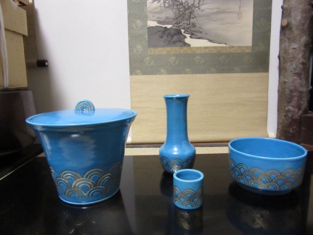 萬古焼　皆具　即中斎箱　表千家