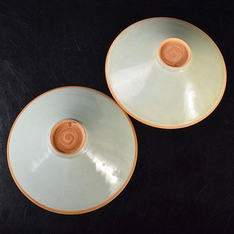 中国　影青　青白釉　陽刻　鳳凰雲龍文　鉢　2点　時代箱付　C　R7794