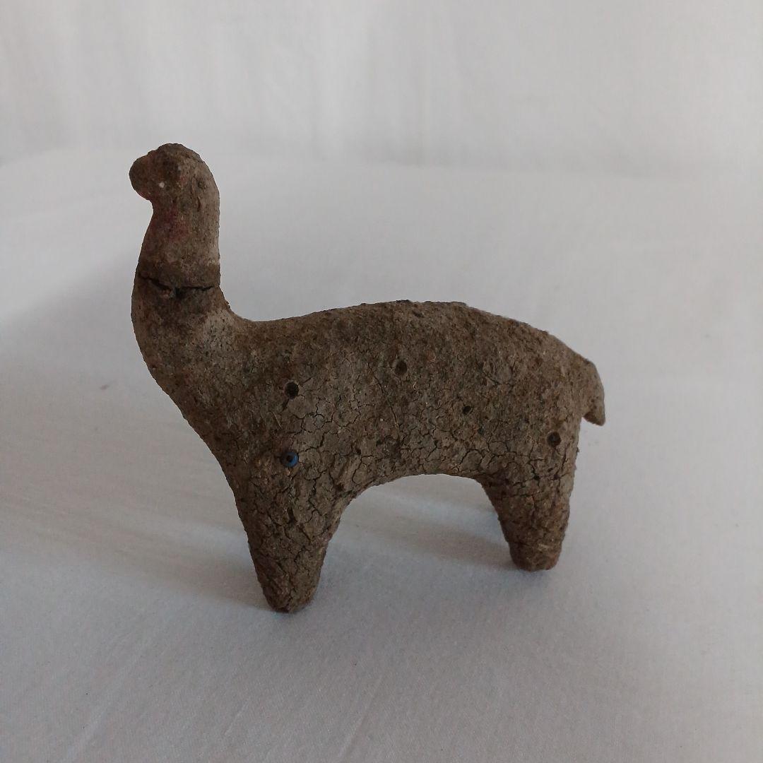 リャマ アルパカ フォークアート 素朴 置物 土 民藝品 工芸品
