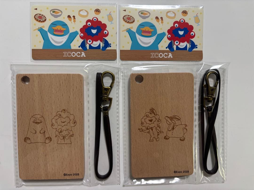 木製パスケース　大阪万博 2025限定　icocaカード付き2個セット