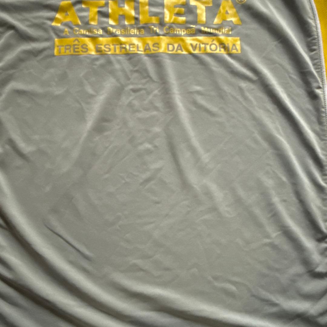 ATHLETA シャツ グレー/ネイビー/イエロー