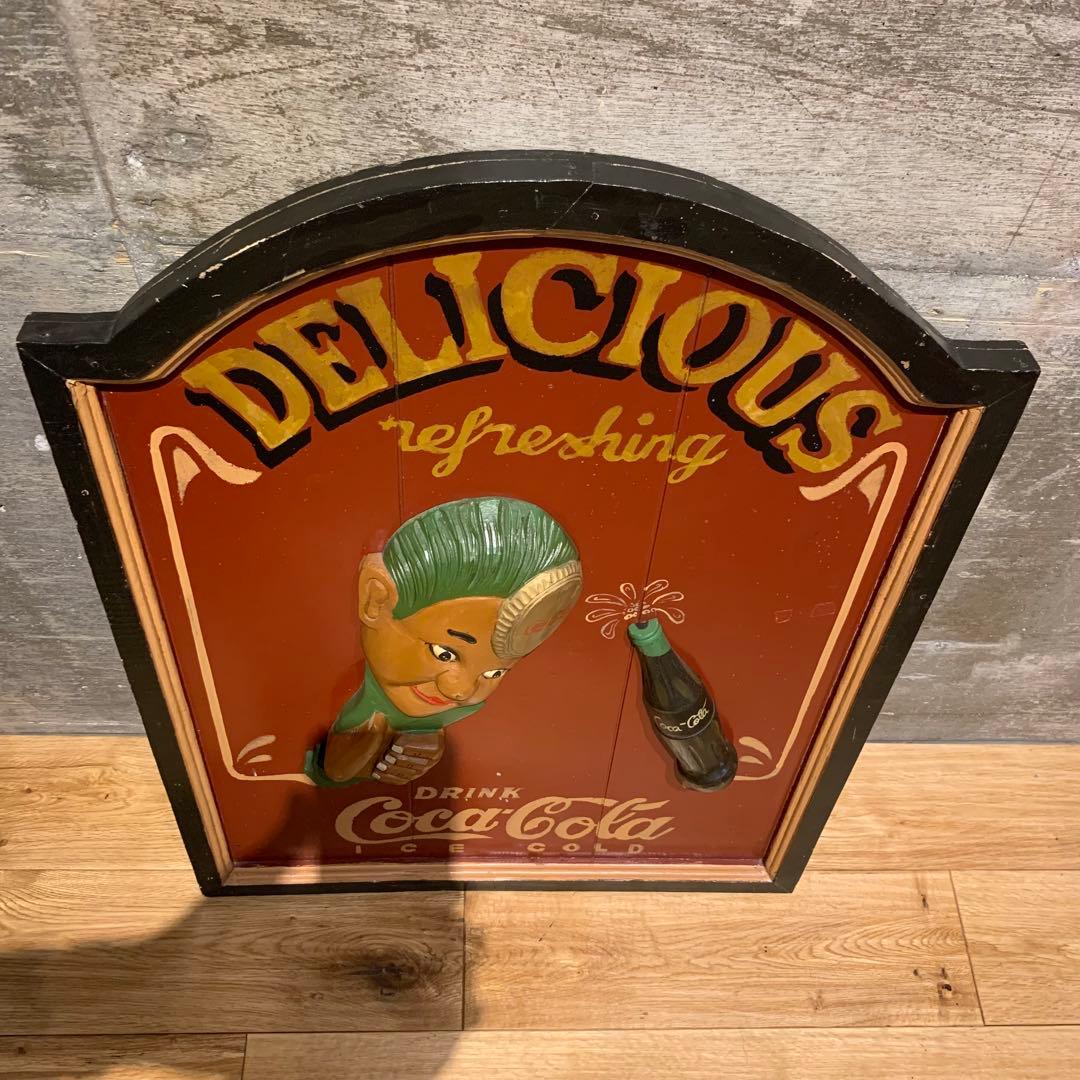 コカコーラ　木製看板　アメリカンジャンク　ヴィンテージ　中古