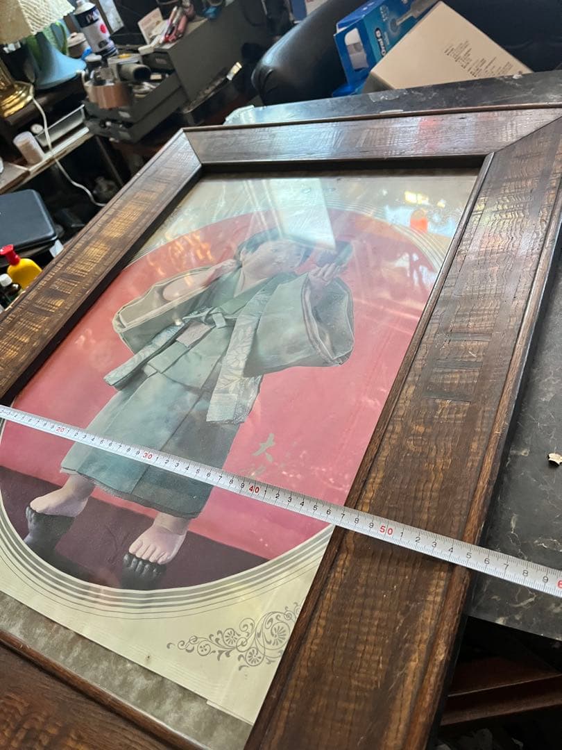 御所人形ポスター、額入り御所人形絵、絵画、昭和レトロ額入りポスター 昭和レトロ額