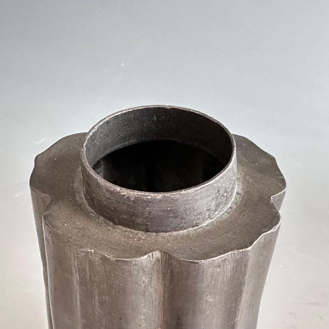 煎茶道具　唐物　点同　古錫　輪花形　茶心壷　茶入　仕服　古作　骨董　古玩