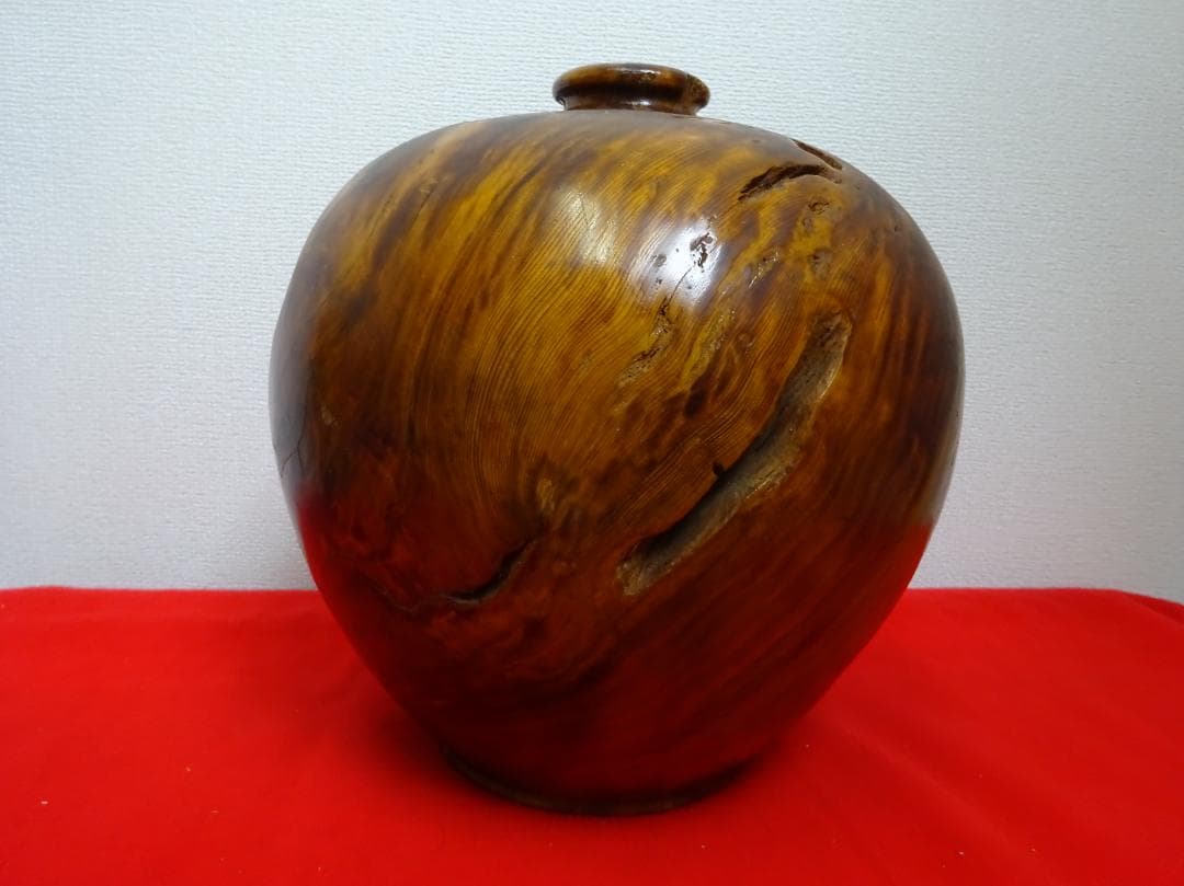 稀少　屋久杉　銘木　壺　花器　泡瘤　虎杢　泡杢　伝統工芸　美術品　骨董　世界遺産